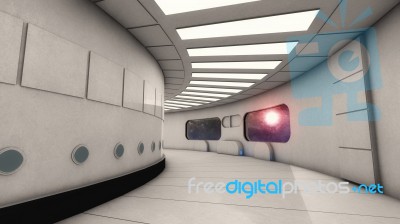 3d Render Interior And Futuristic Architecture Design Stock Image