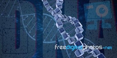 3d Render Of Dna Structure, Abstract Background Stock Image