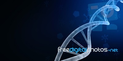 3d Render Of Dna Structure, Abstract Background Stock Image