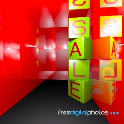 3d Render Sale Box Stock Image