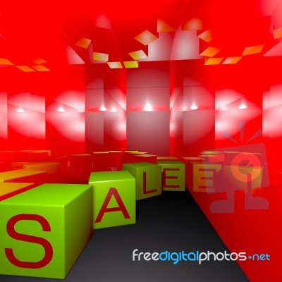 3d Render Sale Box Stock Image