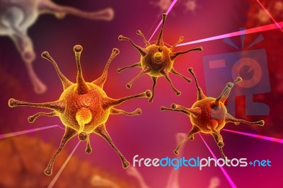 3d Render Virus Stock Image