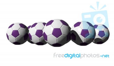 3d Rendered Purple Soccer Balls Stock Image