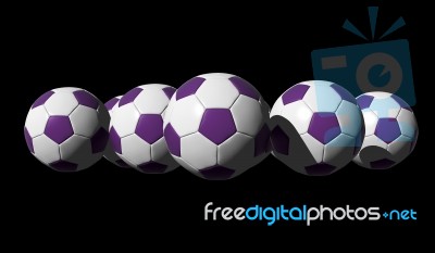 3d Rendered Purple Soccer Balls Stock Image