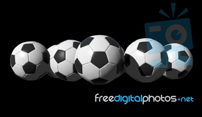 3d Rendered Soccer Balls Stock Image