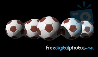 3d Rendered Soccer Balls Stock Image