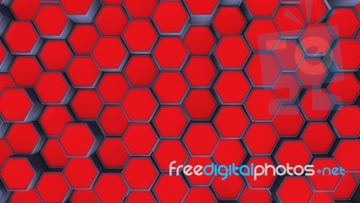 3d Rendering. Abstract Hexagon Geometry Background Stock Image