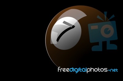 3d Rendering Billiard Ball Isolated On Black Stock Image