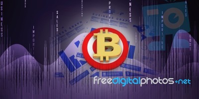 3d Rendering Bitcoin Sign Currency Stock Image