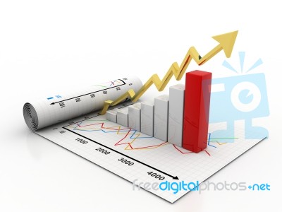 3d Rendering Business Graph Stock Image