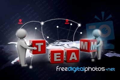 3d Rendering Business Team Holding Text Team Stock Image