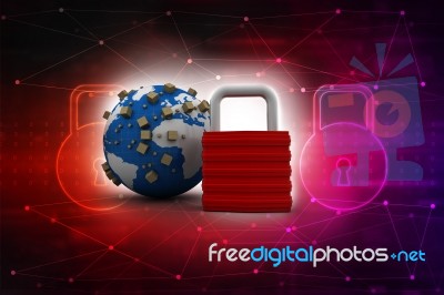 3d Rendering Cardboard Boxes Protected Lock Stock Image