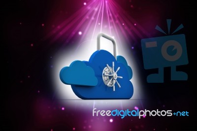 3d Rendering Cloud Computing, Security Stock Image