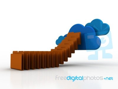 3d Rendering Cloud  Folder Network   Stock Image