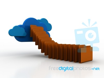 3d Rendering Cloud  Folder Network   Stock Image