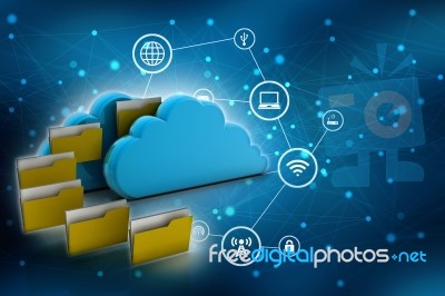 3d Rendering Cloud  Folder Network Stock Image