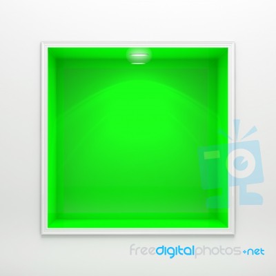 3d Rendering Decoration Shelf On White Wall Stock Image