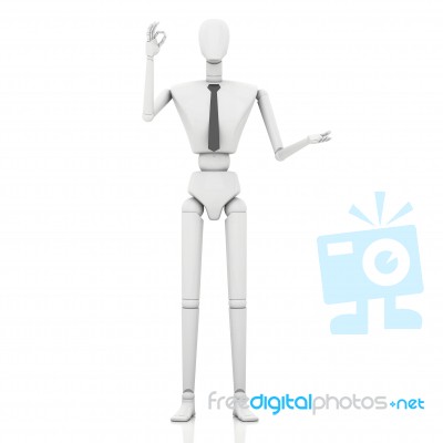 3d Rendering Figure Okay Gesture Stock Image