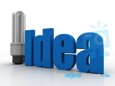 3d Rendering Fluorescent Cfl Lamp Idea Concept Stock Image