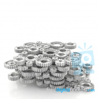 3d Rendering Gears Background Stock Image