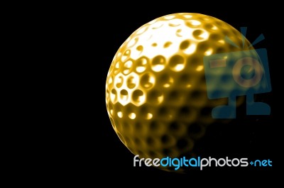 3d Rendering Golf Ball Isolated Dark Background Stock Image