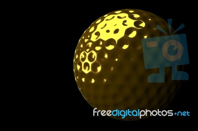 3d Rendering Golf Ball Isolated Dark Background Stock Image