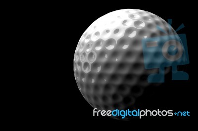 3d Rendering Golf Ball Isolated Dark Background Stock Image