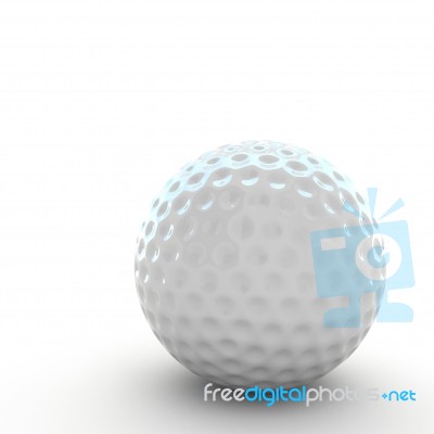 3d Rendering Golf Ball Isolated White Background Stock Image