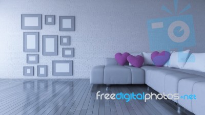 3d Rendering Image Of Interior Design Living Room Stock Photo