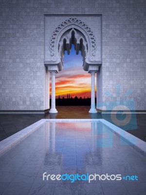 3d Rendering Image Of Modern Islamic Style Stock Photo