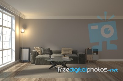 3d Rendering Interior Scene Stock Image