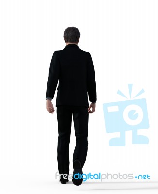 3d Rendering Of A Business Man Isolated Over White Background Stock Image