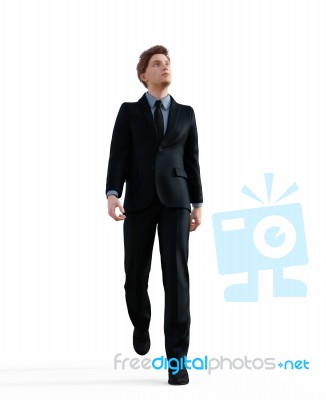 3d Rendering Of A Business Man Isolated Over White Background Stock Image