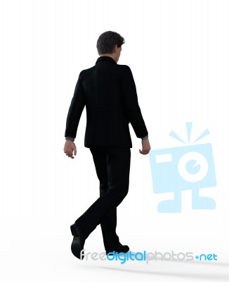 3d Rendering Of A Business Man Isolated Over White Background Stock Image