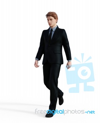 3d Rendering Of A Business Man Isolated Over White Background Stock Image