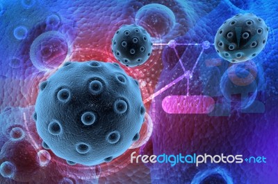 3d Rendering Of A Virus Stock Image