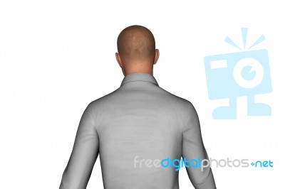 3d Rendering Of Back Side Of Businessman Stock Image