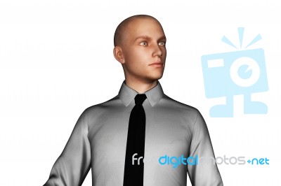 3d Rendering Of Businessman Looking Sideways Stock Image