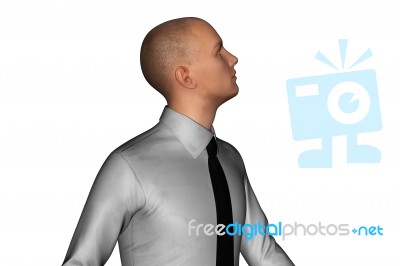 3d Rendering Of Businessman Looking Sideways Stock Image