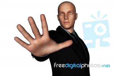 3d Rendering Of Businessman Reaching Hand Forward Stock Image