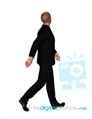 3d Rendering Of Full Length Businessman In Everyday Actions Stock Image