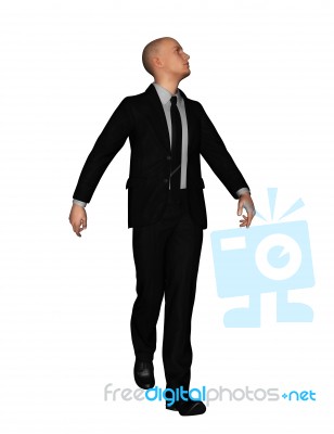 3d Rendering Of Full Length Businessman In Everyday Actions Stock Image