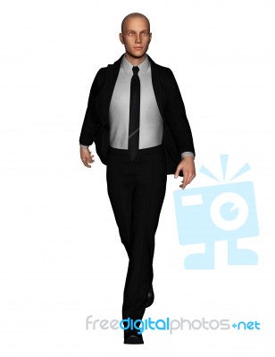 3d Rendering Of Full Length Businessman In Everyday Actions Stock Image