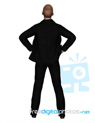 3d Rendering Of Full Length Businessman In Everyday Actions Stock Image