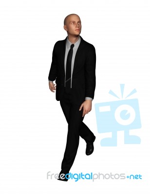 3d Rendering Of Full Length Businessman In Everyday Actions Stock Image