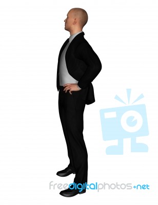 3d Rendering Of Full Length Businessman In Everyday Actions Stock Image