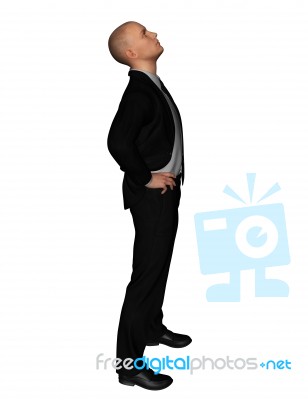 3d Rendering Of Full Length Businessman In Everyday Actions Stock Image