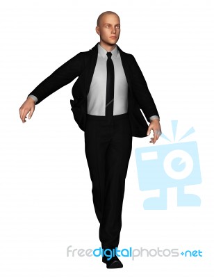 3d Rendering Of Full Length Businessman In Everyday Actions Stock Image