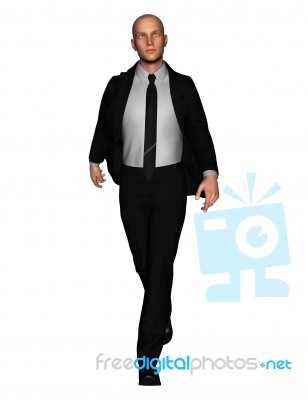 3d Rendering Of Full Length Businessman In Everyday Actions Stock Image