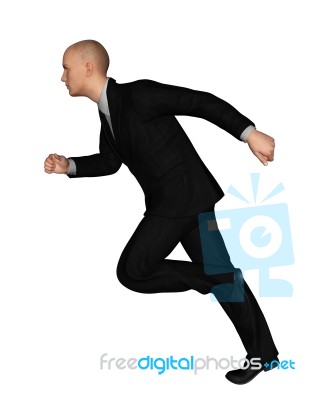 3d Rendering Of Full Length Businessman In Everyday Actions Isolated On White Background Stock Image